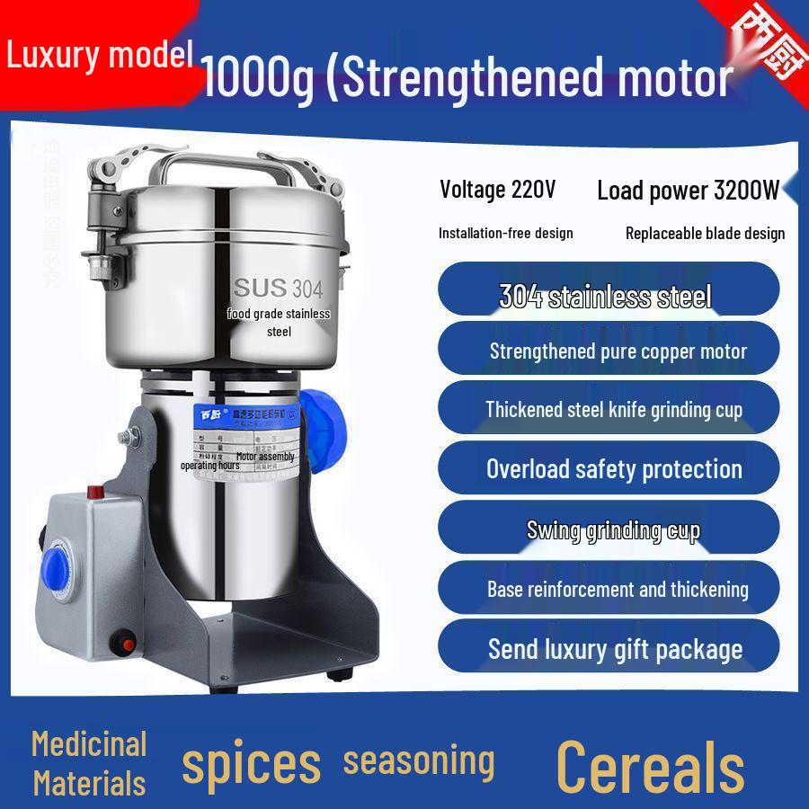 Ultra-Fine Stainless Steel Electric Grain and Herb Grinder