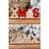 Christmas Wooden Santa Claus Snowman Snowflakes Letter Decoration Table Ornament Letters Sign Christmas Party Decoration