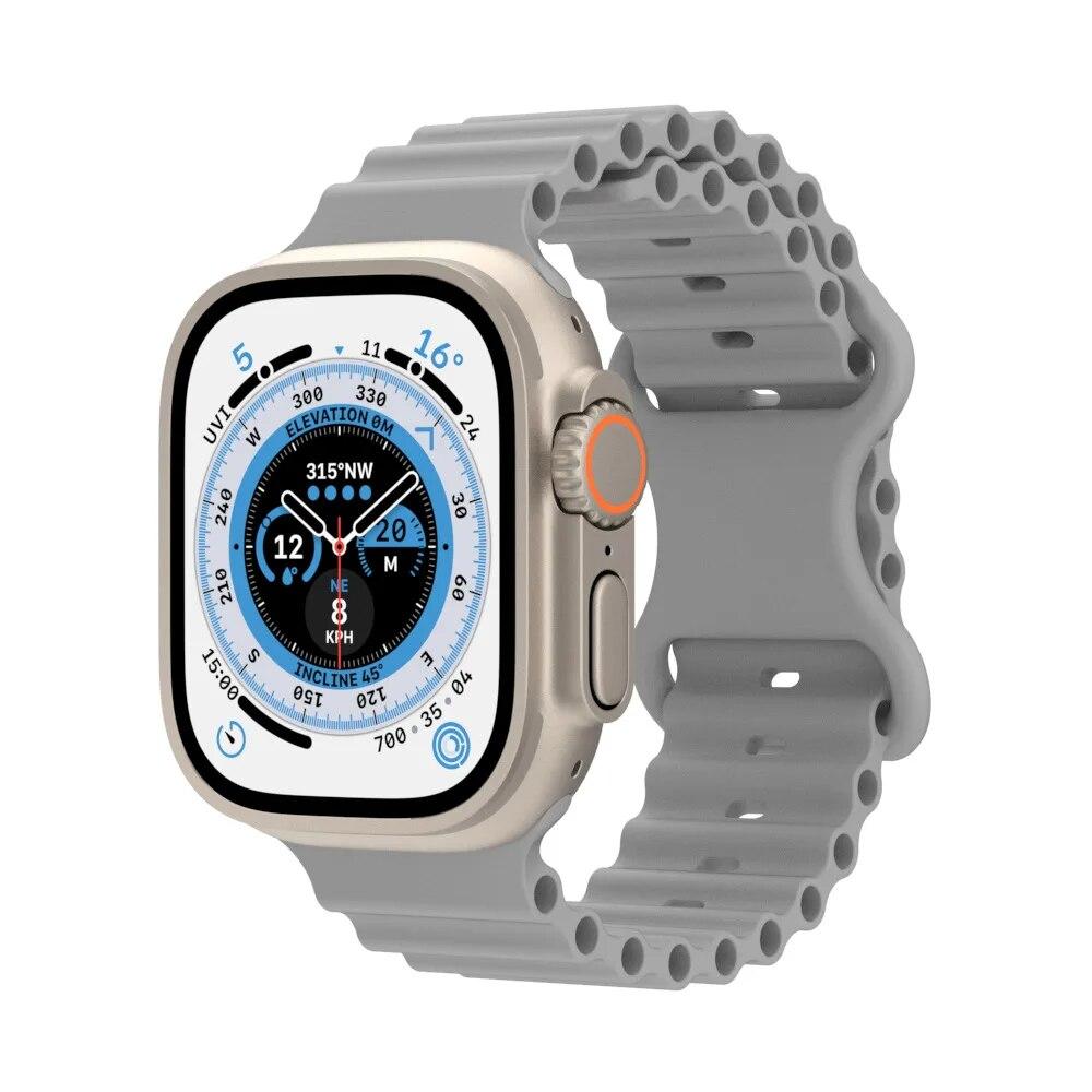 Ocean Silicone Strap for Apple Watch 49mm 45mm 41mm 44mm 40mm 42mm 38mm Breathable Bracelet Wristband Ultra  8 7 6 5 4 3 SE Band