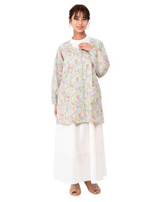 Liberty Floral Front with Scandinavian Suitable for Kitchen Japanese 70554003 91 FREE [NAIGAI] Apron, Stylish, Button, Water-Repellent, Pockets,