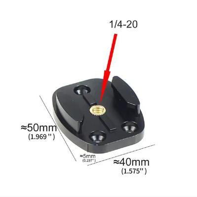 Aluminium Flache Oberfläche Schnallenhalterung Schnellverschlussbasis 1/4" Kupfer-Schraubmutter für GoPro 13 11 Insta360 X4 OSMO Action 5pro Kamera
