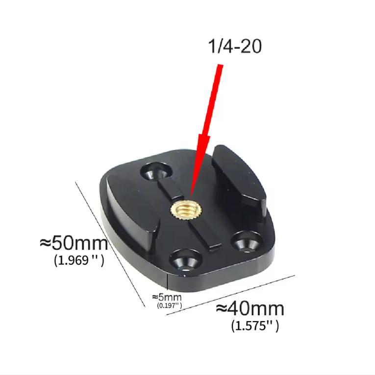 Aluminum Flat Surface Buckle Mount Quick Release Base 1/4" Copper Screw Nut for GoPro 13 11 Insta360 X4 OSMO Action 5pro Camera