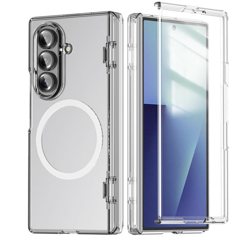 High-end Matte Magnetic Charging Hinge Phone Case For Samsung Galaxy Z Fold 7 5G Full-pack HD Screen Front Film Shockproof Cover