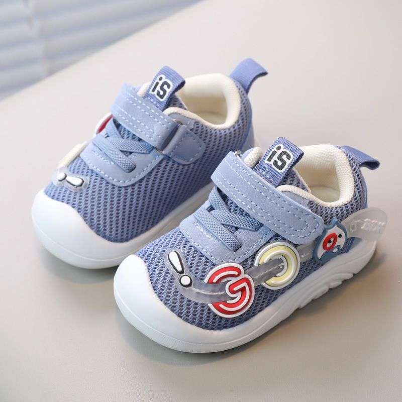 

2025 spring and autumn baby shoes summer hollow breathable mesh shoes soft-soled sports board shoes infant toddler boys and girls inner length 16.0cm size 26