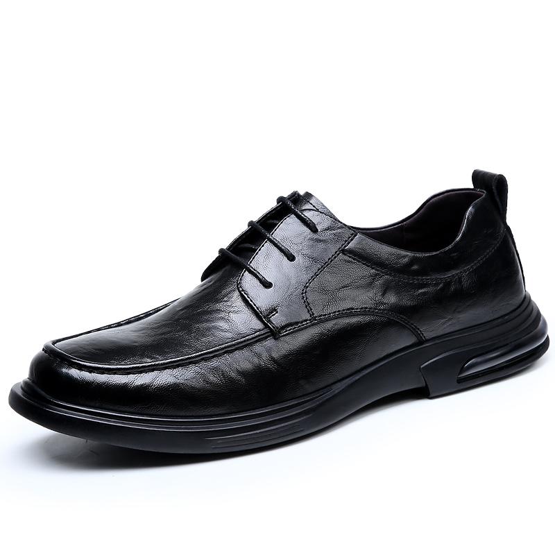 

Мужская повседневная кожаная обувь ручной работы, модные мягкие мужские кроссовки в стиле ретро, мужские прогулочные туфли для вождения, универсальная деловая обувь 44 чёрный