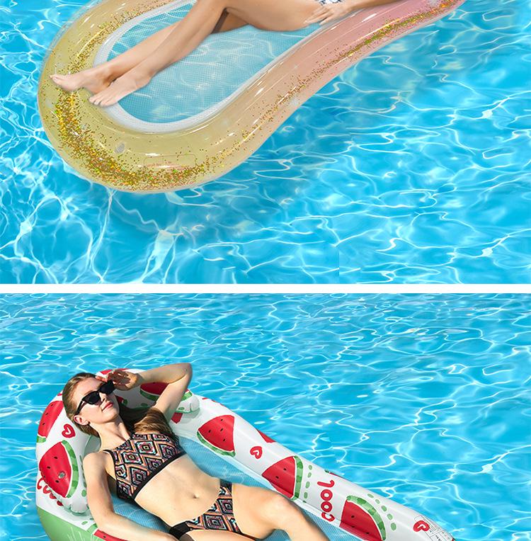 Inflatable Summer PVC Floating Bed with Sunshade and Backrest