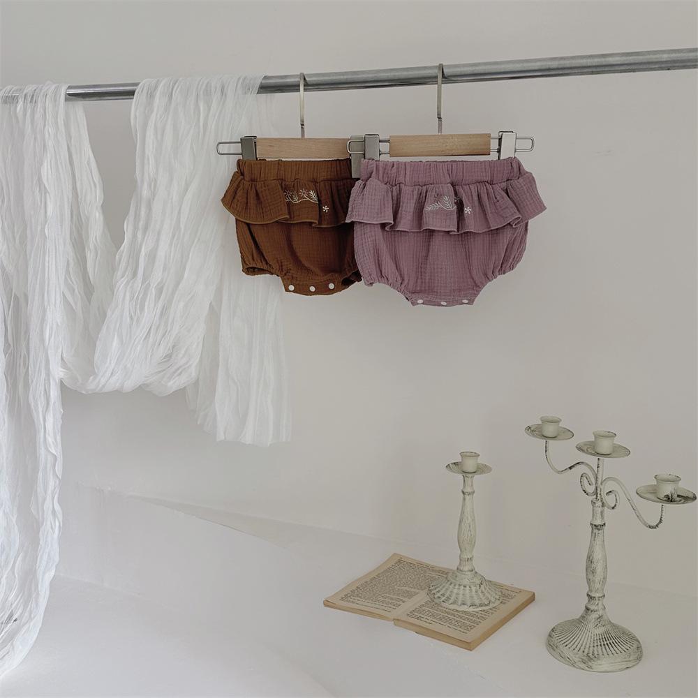 Sommer Baby- und Kleinkind Baumwollgaze Rüschenshorts im INS-Stil