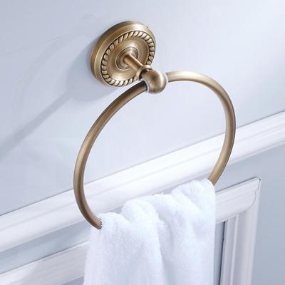 Anneau porte-serviette en laiton antique de style européen - Accessoire de salle de bain en cuivre massif