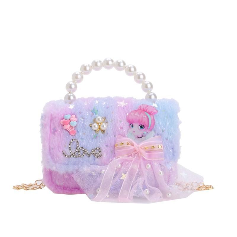 Trendy Mini Pearl Handbag For Children Chic Shoulder Bag With Breathable Material