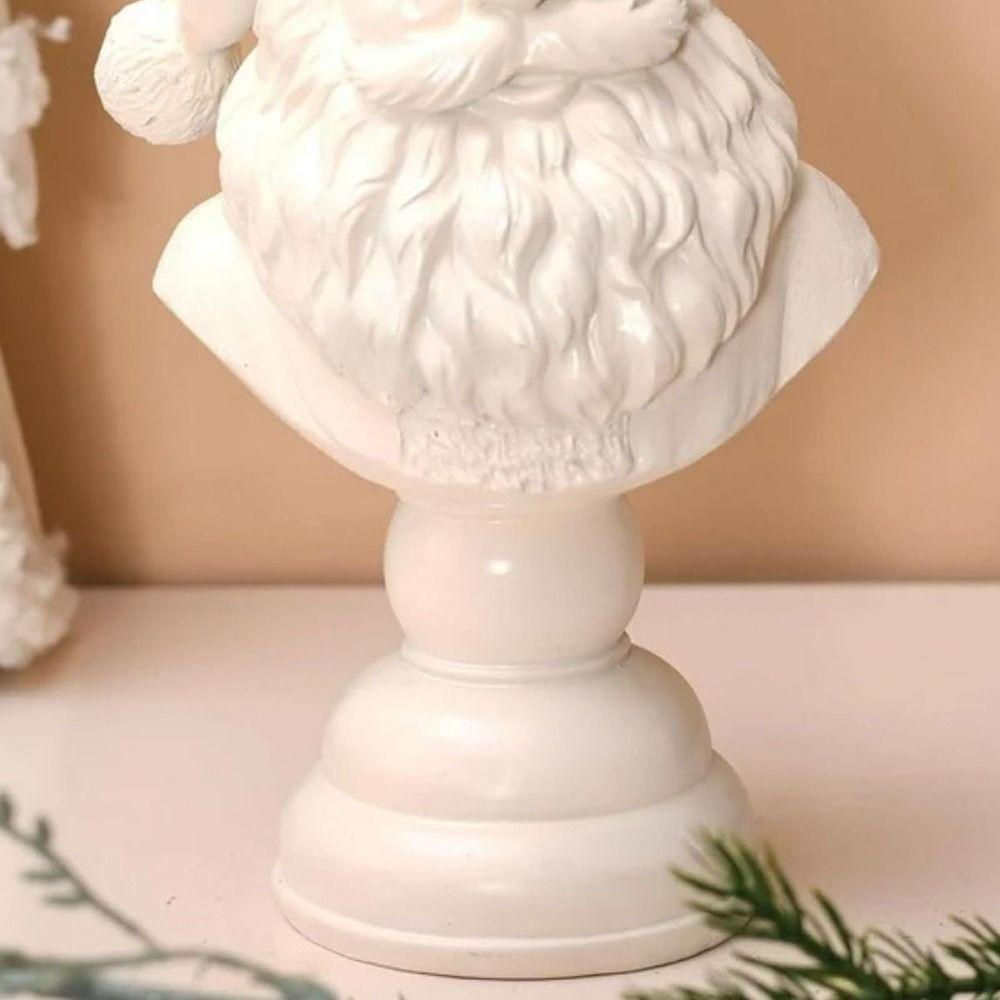 Resin Christmas Figurine Festival Decor Santa Head Bust High Quality Santa Bust Statue
