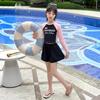 Girls Long Sleeve Two Piece Swimsuit Set Summer Cute Kids Swimwear