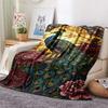 1PC Peacock and Peony  Print FlAannel Blanket, High quality Comfortable for All Seasons, Home Decor, Warmth and Comfort