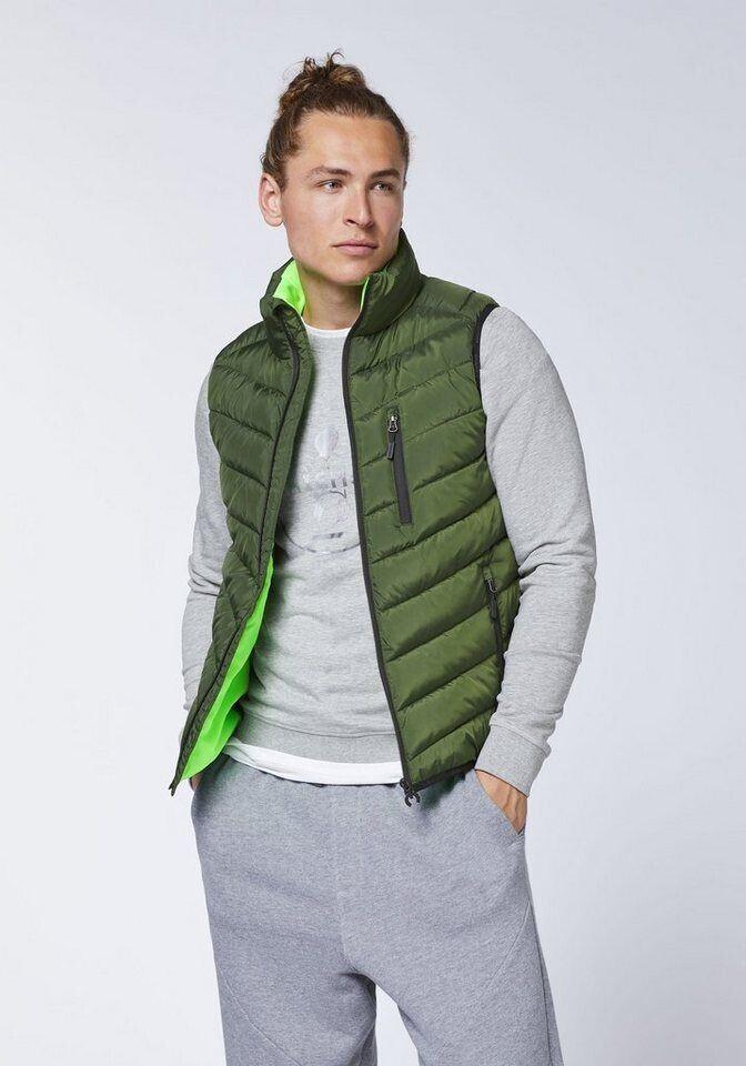Winter Jacket Chiemsee - Men's Vest with Lining Made of Fashionable Quilted Material (22213201) Green Kombu