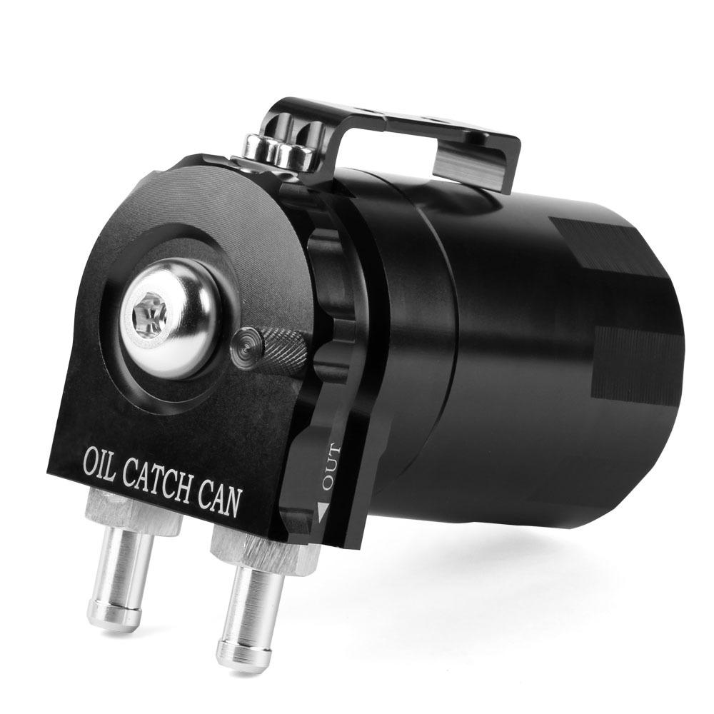 Rezervor de Colectare Ulei din Aluminiu 300ml cu Kit Filtru Lichid Rezervor Negru pentru Colectarea Uleiului de Motor Accesoriu Auto