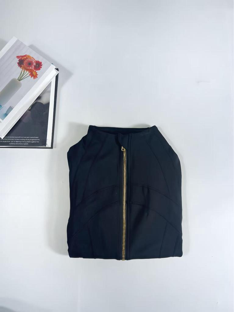 Lulu SLEEK CITY Women's Slim Fit Zipper Cardigan Fitness Jacket with Long Sleeves, Plus Velvet for Yoga.