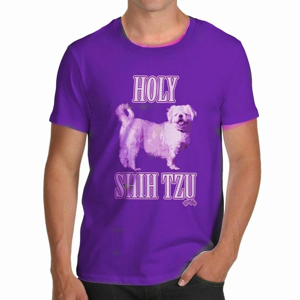 Holy Shih Tzu Funny Dog Lovers Unisexs TShirt Summer 100 Cotton Short Sleeve ONeck Unisex T Shirt New S3XL