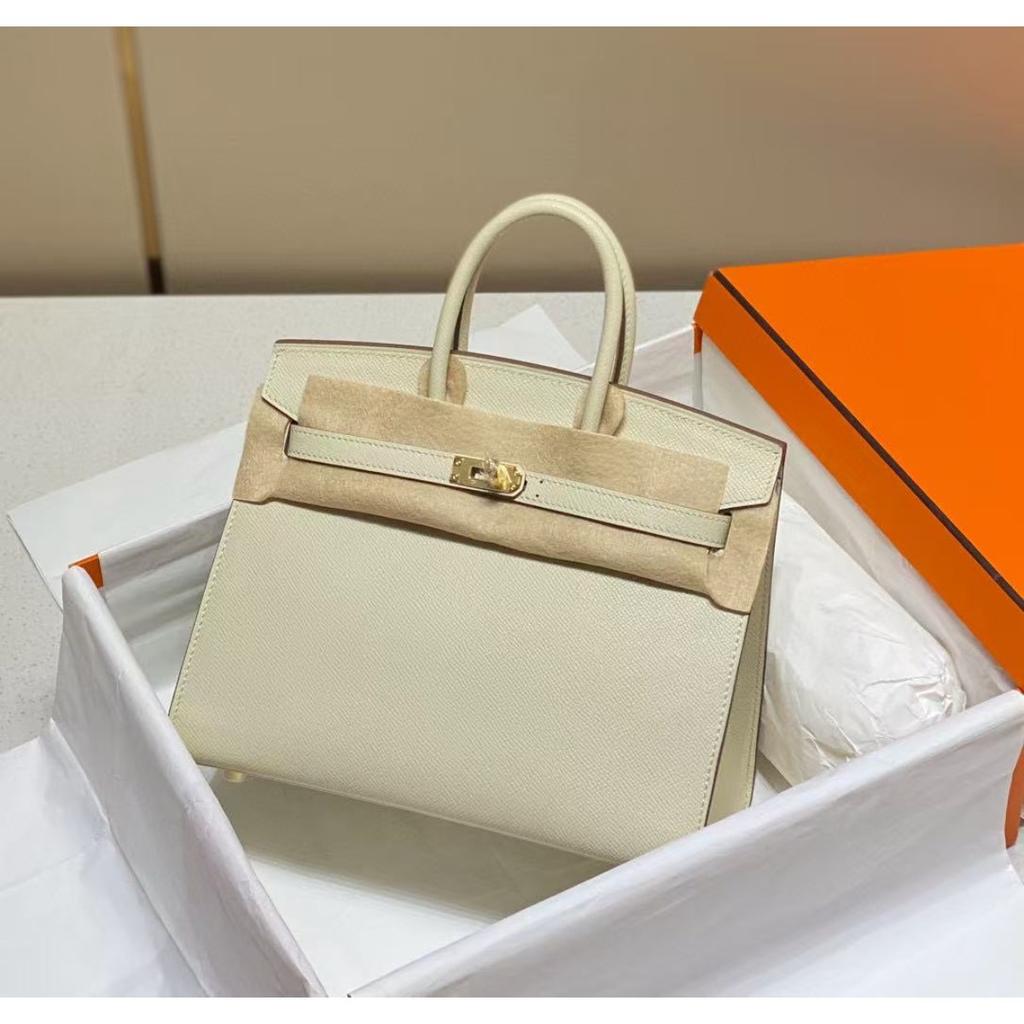 Außennäht Rindsleder Platin-Wrap-Obermaterial Rindsleder Handtasche BK25/30/Rindsleder Große Kapazität Vielseitige Damen-Tasche