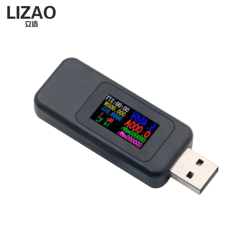 LIZAO 10-in-1 USB Tester DC Digital Voltmeter Ammeter with Color Screen for Charger Power Bank Testing