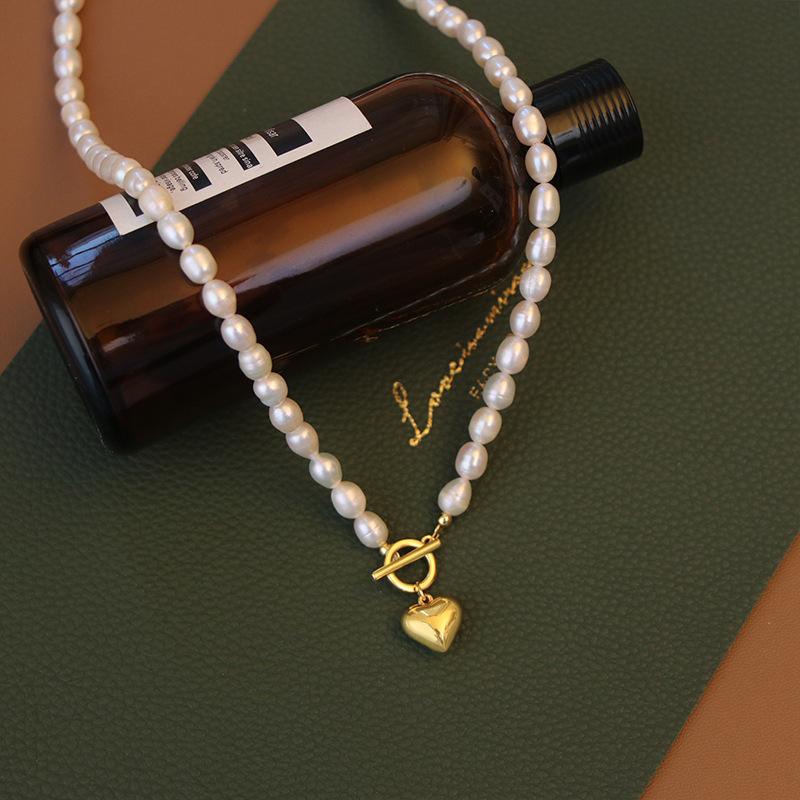 Romantic Love Heart 100% Natural Freshwater Pearl 14K Gold Filled Lady Pendant Necklace Wedding Gifts No Fade