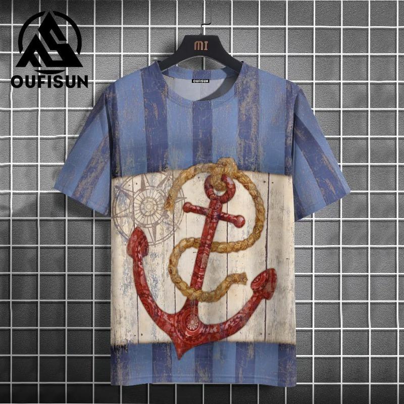 Casual Men's T-Shirts Spring Clothing Ombre Shirts Oversized Short Sleeve Tops Boys Tees Oversized Vintage T-Shirts For Mens
