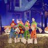 4PCS Standing Scarecrow Cute Fall Garden Scarecrow Ornament for Halloween Decoration Mall Bar