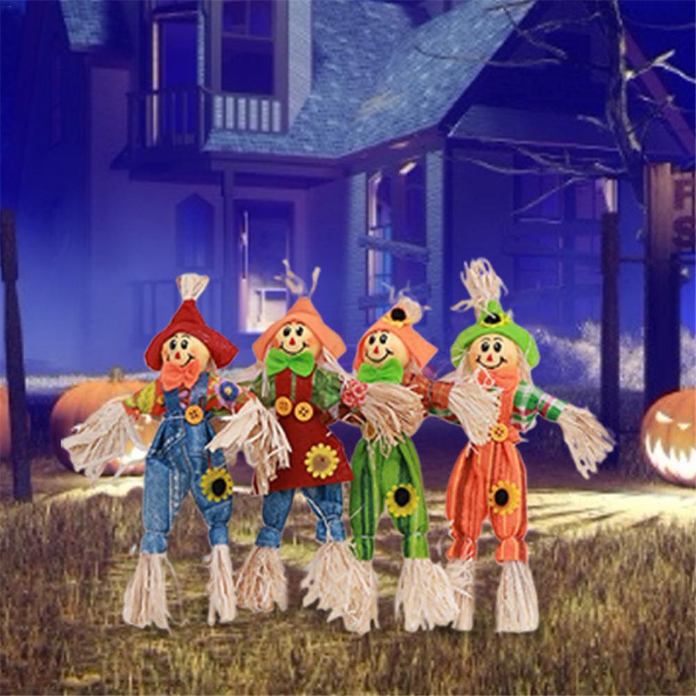 4PCS Standing Scarecrow Cute Fall Garden Scarecrow Ornament for Halloween Decoration Mall Bar
