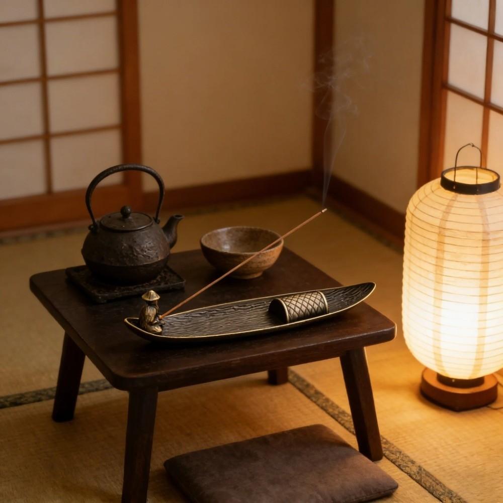 Boat Shape Incense Holder Metal Incense Censer Ancient Style Incense Stick Burner Meditation Space