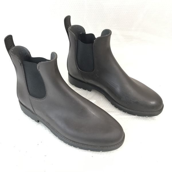 Made In France Waterproof Rubber Upper Side Gore Boots 41 7 25.5-26.0 Brown Rain Shoes Boots