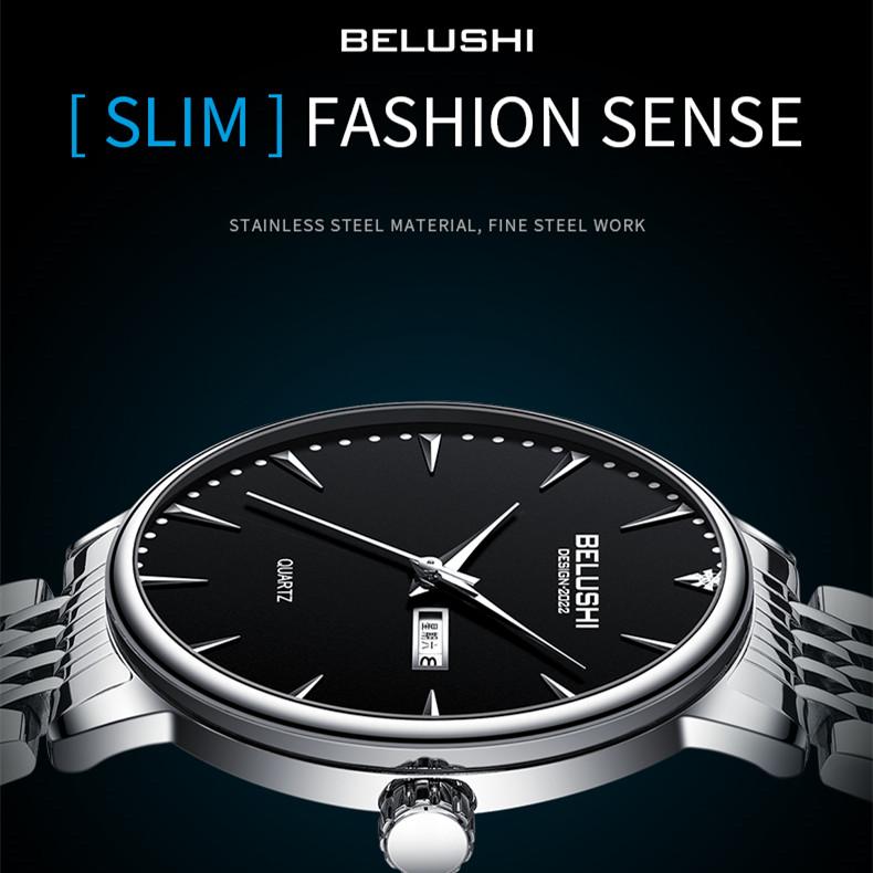 New Top Men's Watch Business Diamond-encrusted Stainless Steel Band Waterproof Fashion Watch Watch Men's Quartz Watch