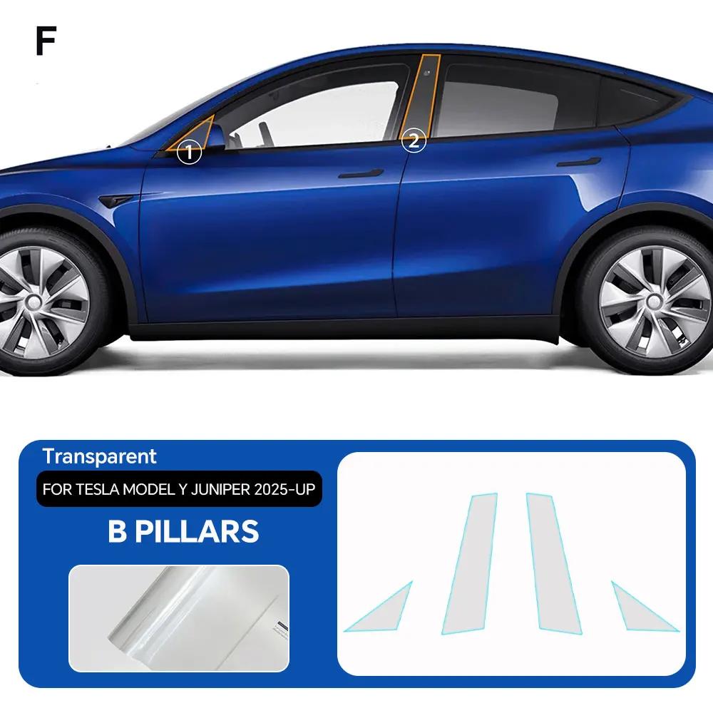 For Tesla Model Y Juniper Model Y 2025 2026 TPU Car Headlight RearView B Pillars Film Paint Protection Anti-scratch Accessories
