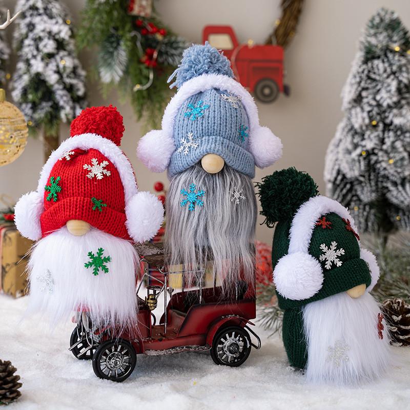 Gnome Christmas Unique Decoration With Vibrant Knitted Hat And Ear Muffs For Wonderland Winter
