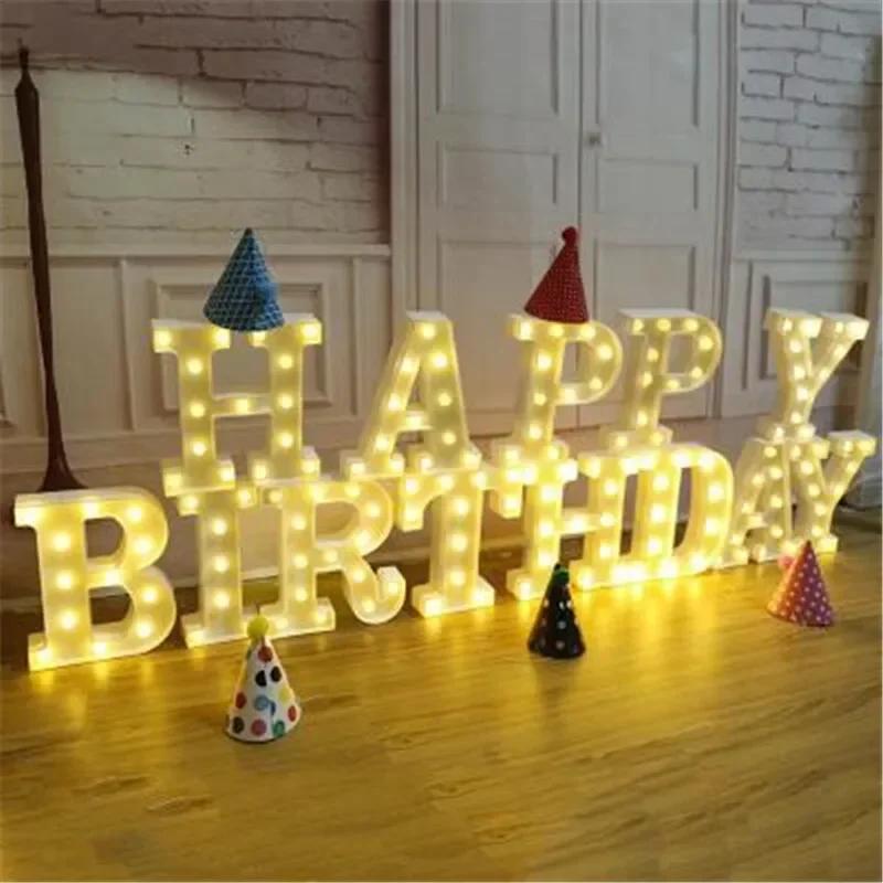 Wedding Decorative Name Number letters LED Lights Luminous Number Lamp Party Baby Bedroom Decoration Home Night Light