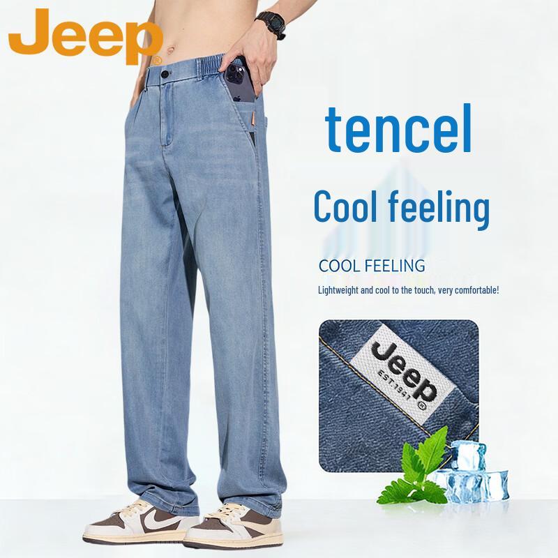 JEEP Men s Summer Breathable Retro Straight Jeans 36