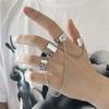 One-piece Geometric Chain Combination Ring Punk Style Openable One-piece Ring Index Finger Ring