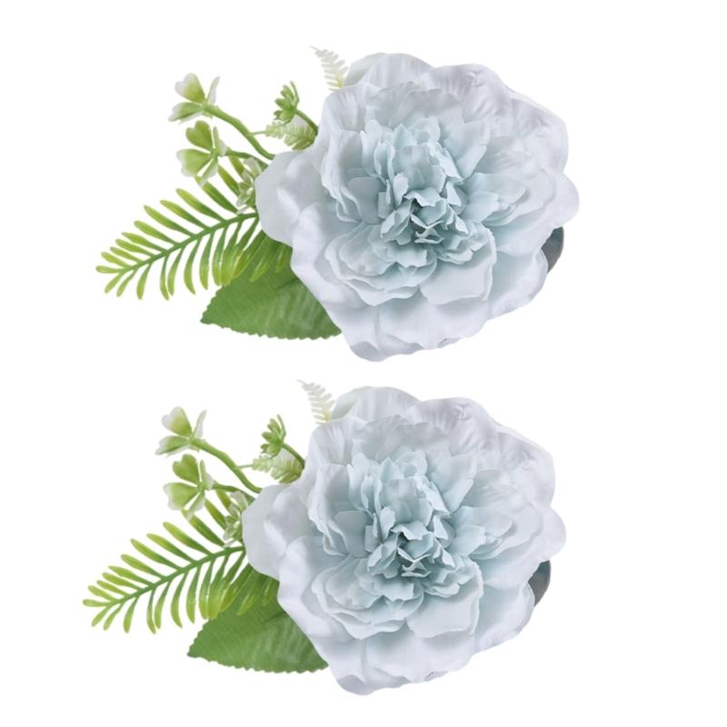 Contemporary Artificial Flower Curtain Fastening Clips Set of 2 Decorative Window Drapery Holders Tieback Straps Buckles