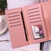 Women's Korean Style Long Tri-Fold Wallet with Coin Pocket and Snap Closure