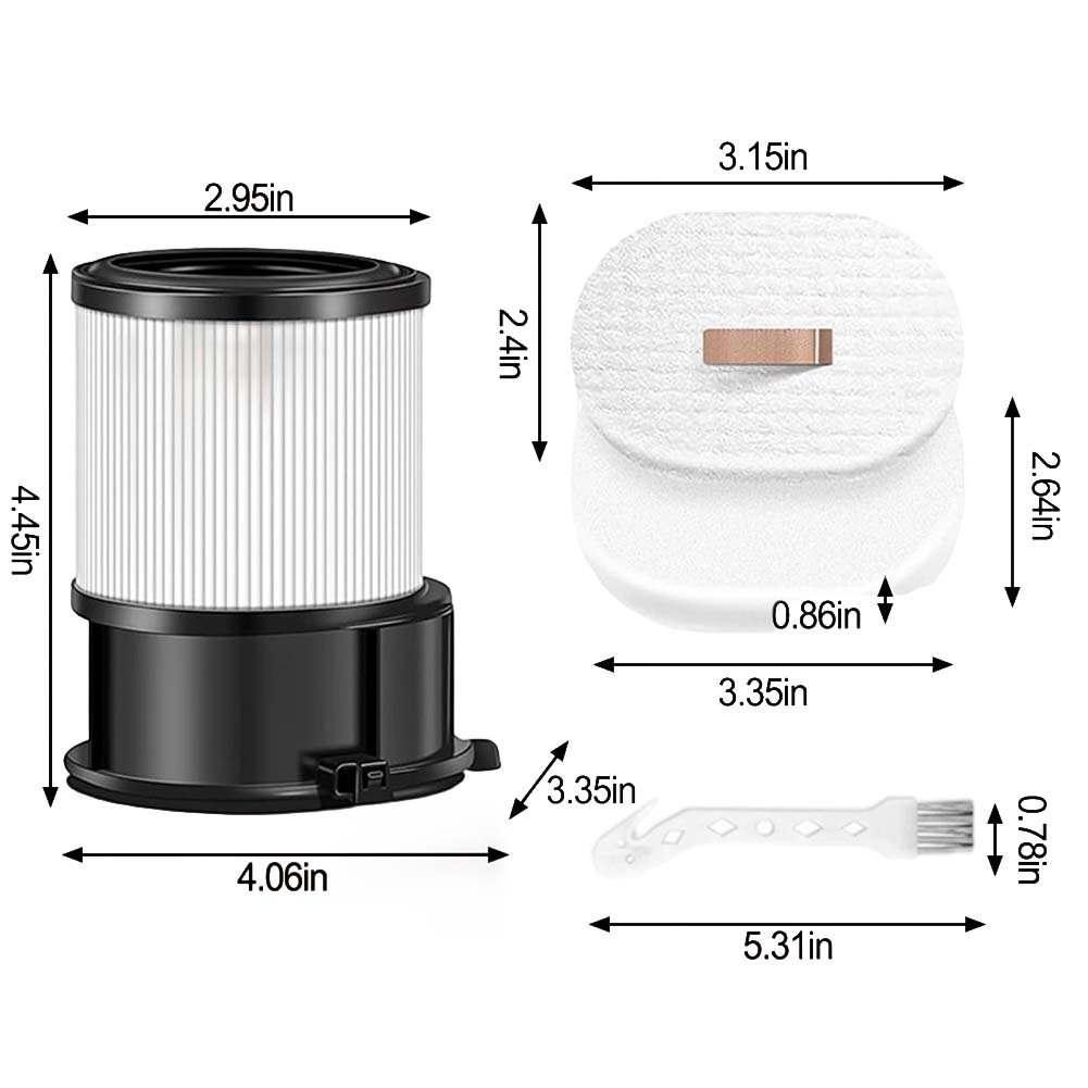 16-Piece Replacement Filter Roller Brush Set For Shark IP1251 And IP3251 Cordless PowerDetect Vacuum Cleaners