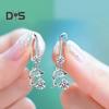 1 Pair Korean Style Hook Earrings Dolphin Design Shiny Rhinestones Drop Earrings Women Mid-length Earrings