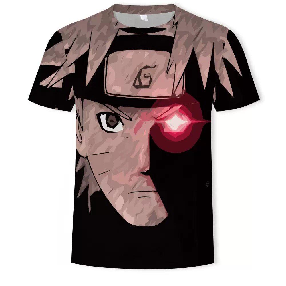 2026 Summer Anime Leisure Short-Sleeved Naruto Uzumaki Print 3D T-Shirt for Men - Adult Casual Shirt