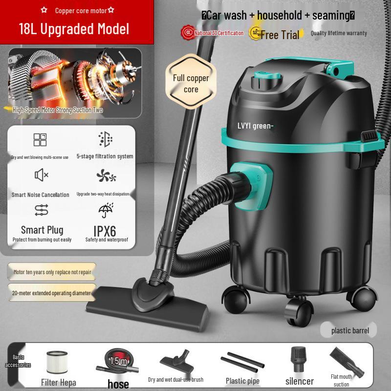 High-Power Industrial Vacuum Cleaner for Household, Car, and Commercial Use