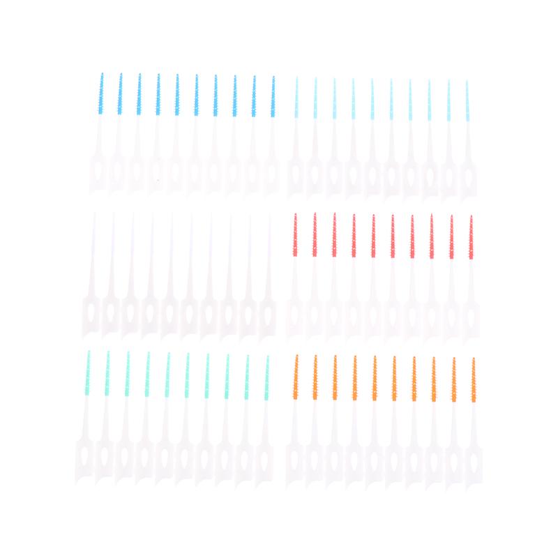 40Pcs Interdental Silicone Brushes Dental Toothpicks Cleaning Brush With Thread Oral Cleaning Tool