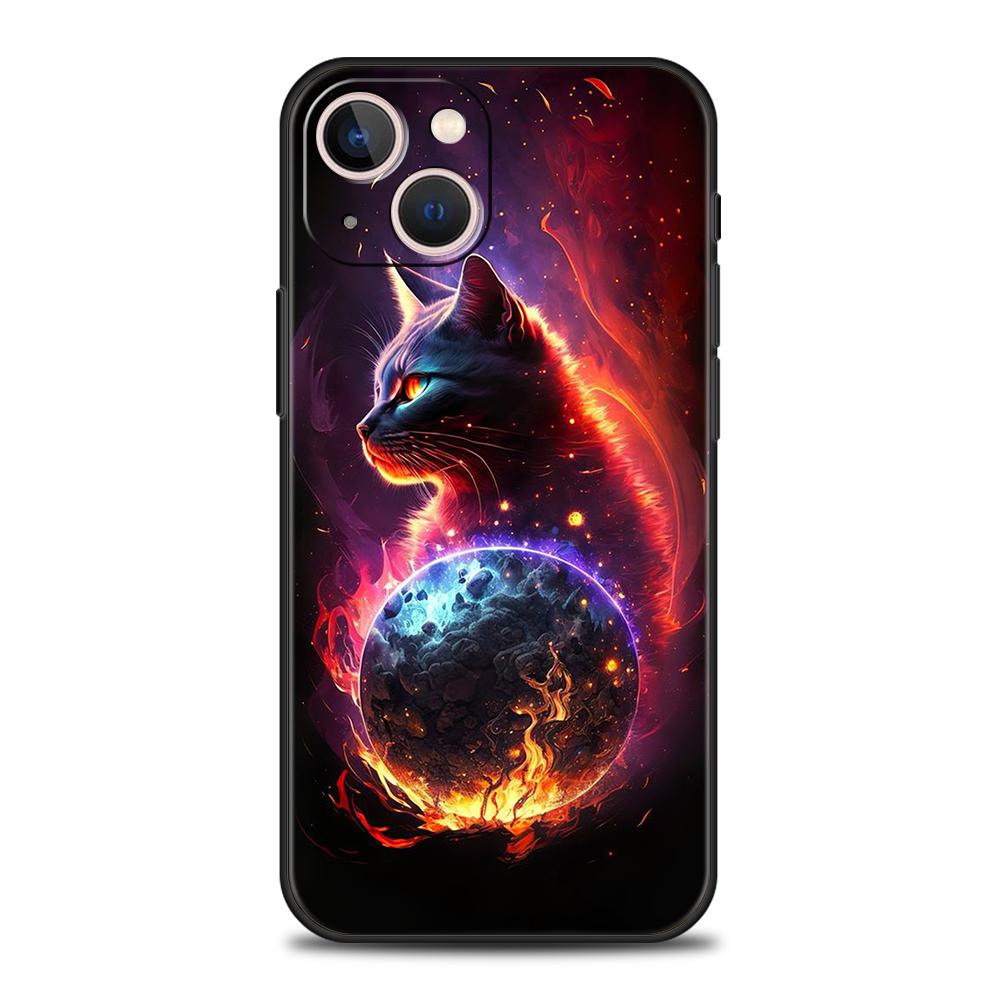 CAT Phone Case Cover for iPhone 16 15 14 13 12 Pro Max XR XS X 11 7 8 Plus Shockproof Silicone Soft TPU Shell Capas Coque Bags