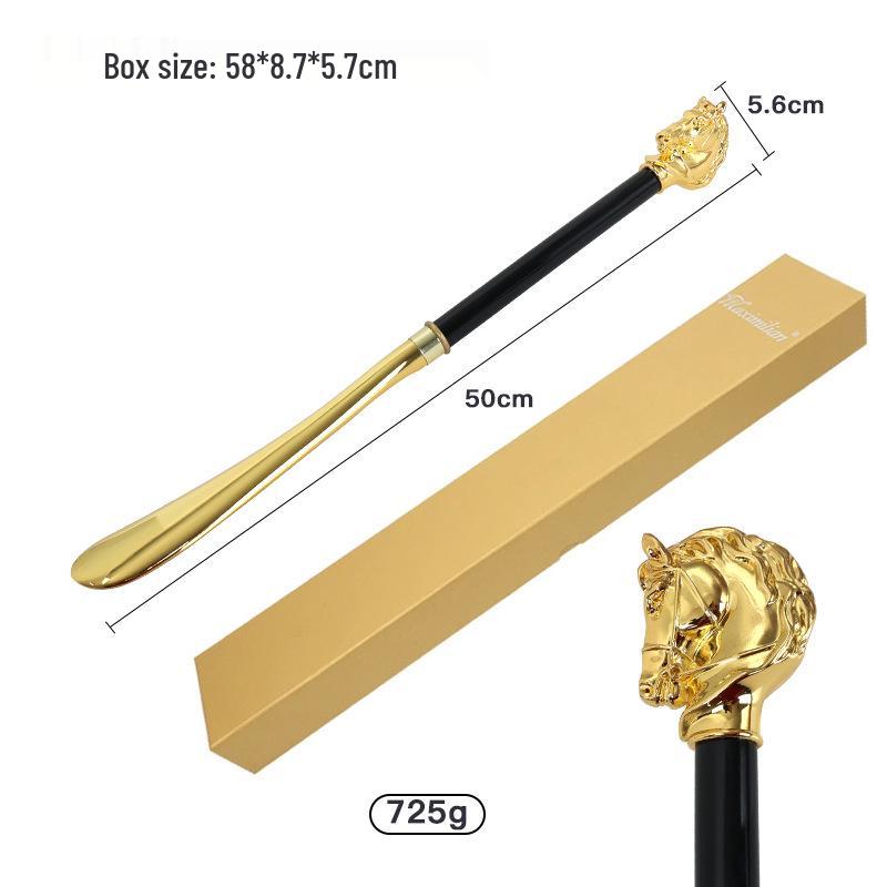 Maximilian Luxury Shoehorn with Metal and Wood Handle for Home or Hotel Use