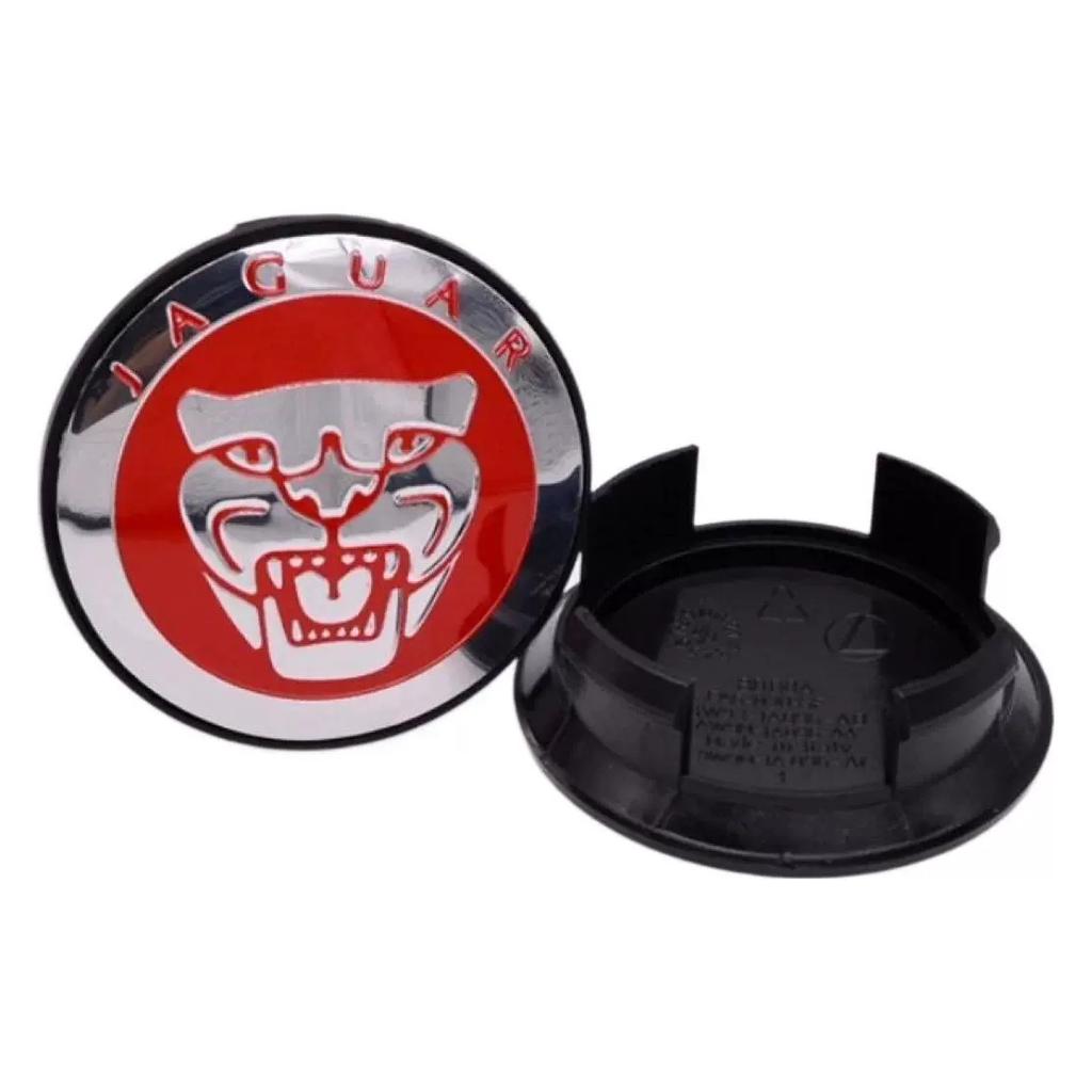 Sada 4 středových krytek hliníkových kol Jaguar 59 mm