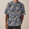 Disney Mickey Mouse print men's T-shirt fashionable holiday gift men round neck short sleeved oversized Hip hop clothing Boys