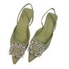 Baotou Sandals Women's Stiletto Summer Design Sense Fairy Wind Word with Rhinestone Pointed Temperament High Heels Women