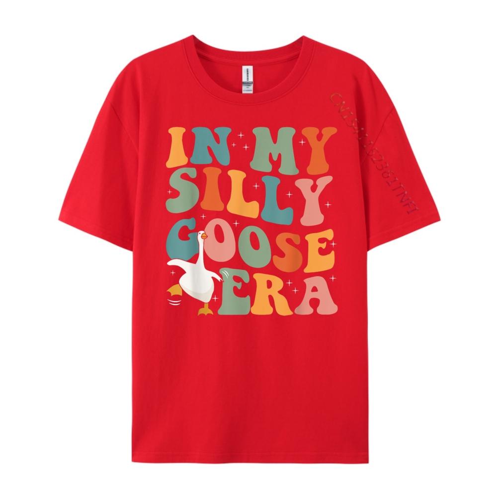 

In My Silly Goose Era Funny Retro Silly Goose Men Women Kids Cotton Graphic Tees Camiseta Masculina Camisetas Hombre S