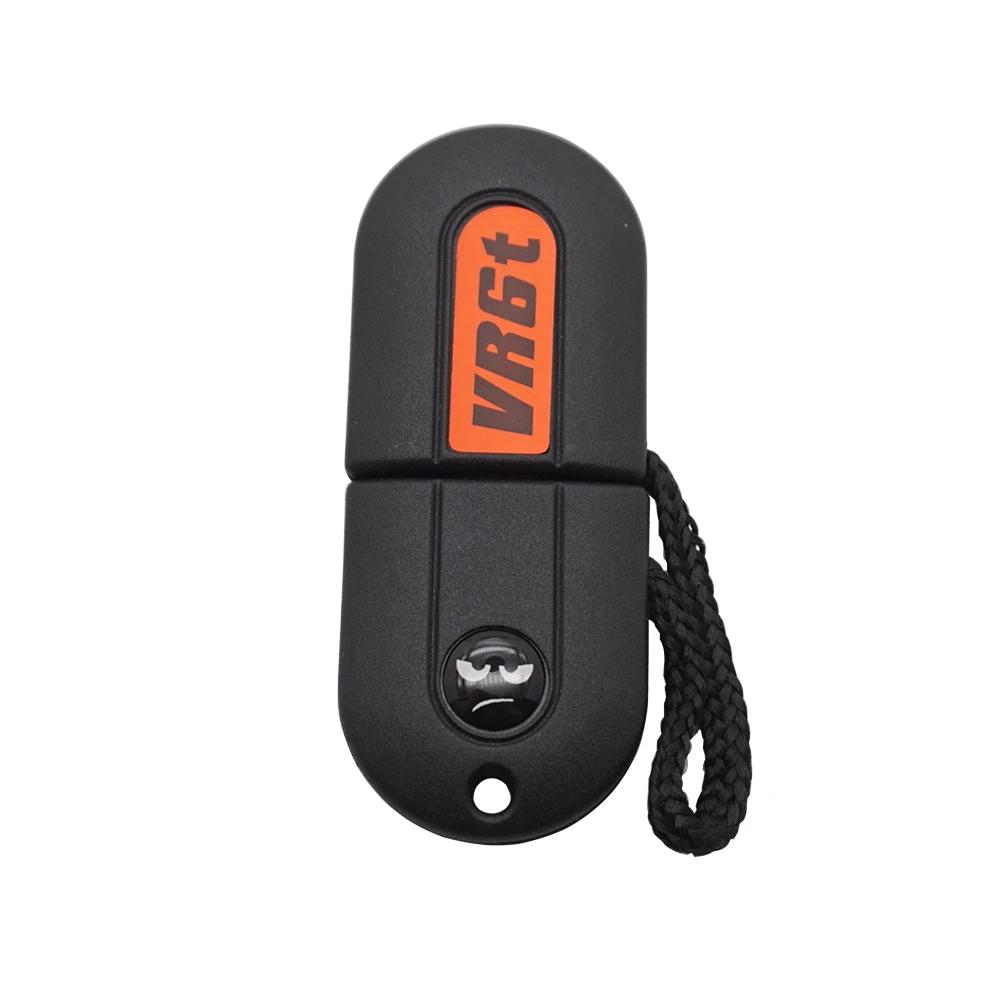 Xinyuexin New Smile Sticker Pill Key Shell Fob Fit for VW 16V VR6 TDI MK2 Golf G60 GT Key HU49 UncutBlade with LED LIGHTING KEY