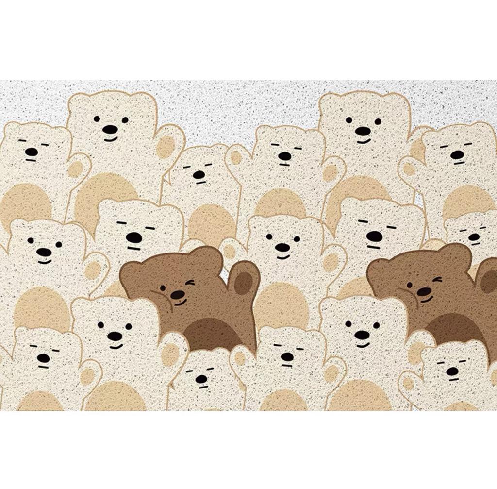 Cute Animal Entrance Door Rubbing Soil Foot Pad Waterproof Non-Slip Silk Ring Floor Mat Household Living Room Bathroom Door Mat