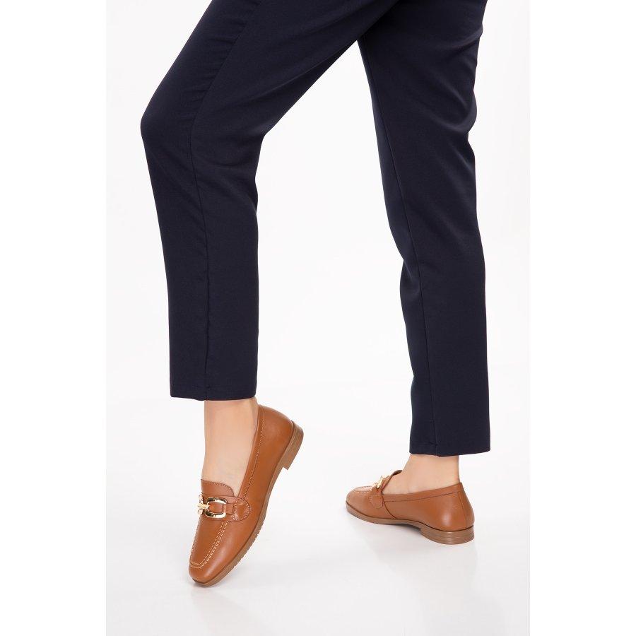 Women's Genuine Leather Square Toe Casual Shoes Loafers